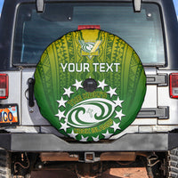 Custom Cook Islands Rugby Spare Tire Cover Pacific 2023 Go The Kukis LT14 - Polynesian Pride