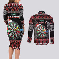 All I Want For Christmas Is Darts New Zealand Couples Matching Long Sleeve Bodycon Dress and Long Sleeve Button Shirt