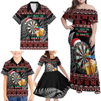 All I Want For Christmas Is Darts New Zealand Family Matching Off Shoulder Maxi Dress and Hawaiian Shirt LT14 - Polynesian Pride