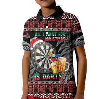All I Want For Christmas Is Darts New Zealand Kid Polo Shirt LT14 Kid Black - Polynesian Pride