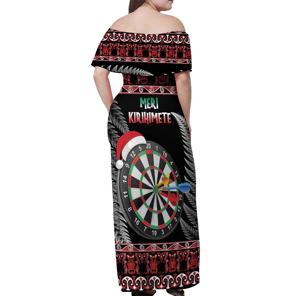 All I Want For Christmas Is Darts New Zealand Off Shoulder Maxi Dress