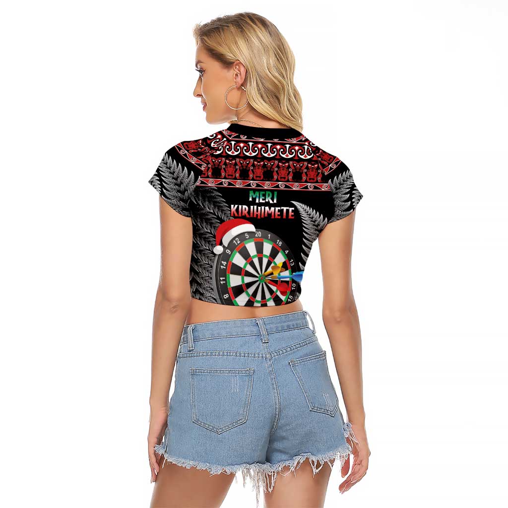 All I Want For Christmas Is Darts New Zealand Raglan Cropped T Shirt LT14 - Polynesian Pride