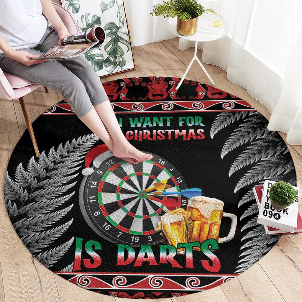 All I Want For Christmas Is Darts New Zealand Round Carpet