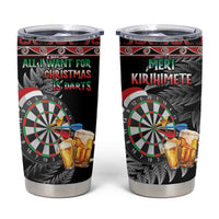 All I Want For Christmas Is Darts New Zealand Tumbler Cup LT14 Black - Polynesian Pride