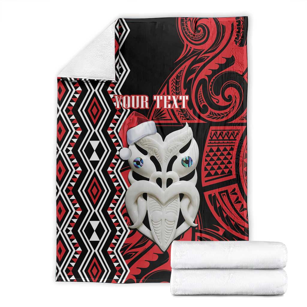Personalised New Zealand Christmas Blanket Meri Kirihimete Maori Wheku - Taniko Art LT14 - Polynesian Pride