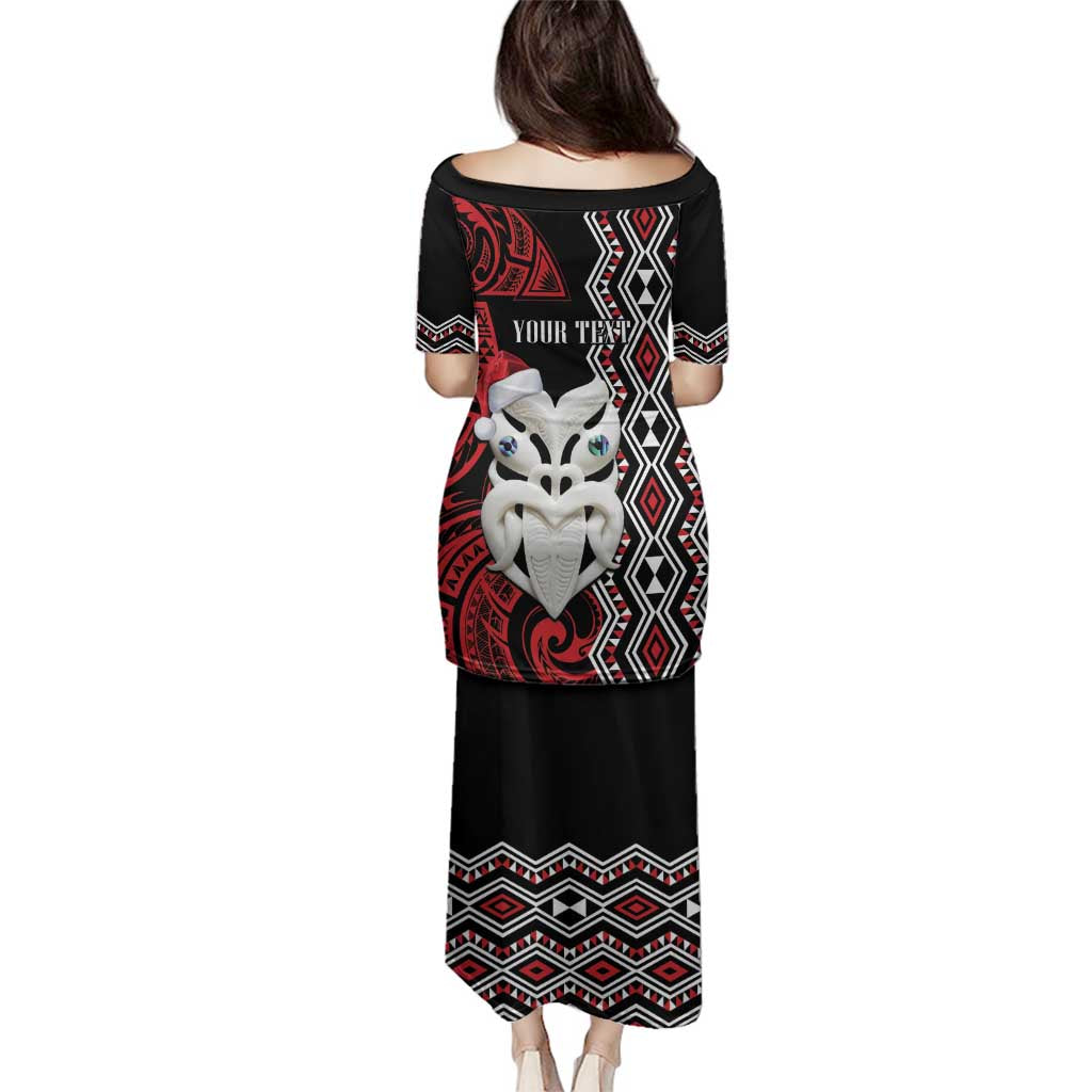 Personalised New Zealand Christmas Family Matching Puletasi and Hawaiian Shirt Meri Kirihimete Maori Wheku - Taniko Art