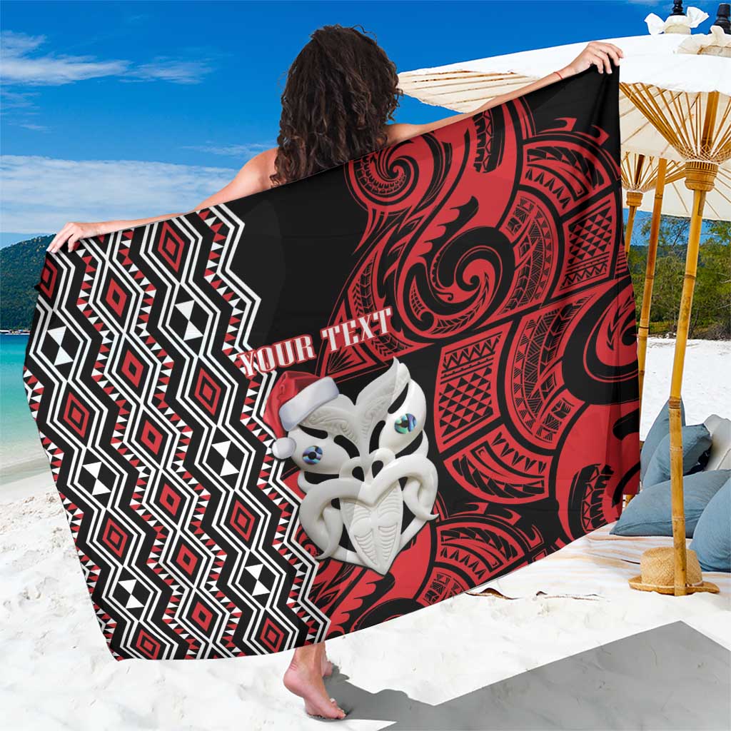 Personalised New Zealand Christmas Sarong Meri Kirihimete Maori Wheku - Taniko Art