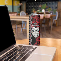 Personalised New Zealand Christmas Skinny Tumbler Meri Kirihimete Maori Wheku - Taniko Art LT14 - Polynesian Pride