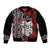 Personalised New Zealand Christmas Sleeve Zip Bomber Jacket Meri Kirihimete Maori Wheku - Taniko Art