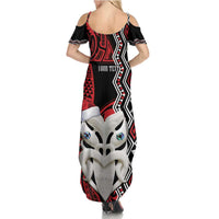Personalised New Zealand Christmas Summer Maxi Dress Meri Kirihimete Maori Wheku - Taniko Art
