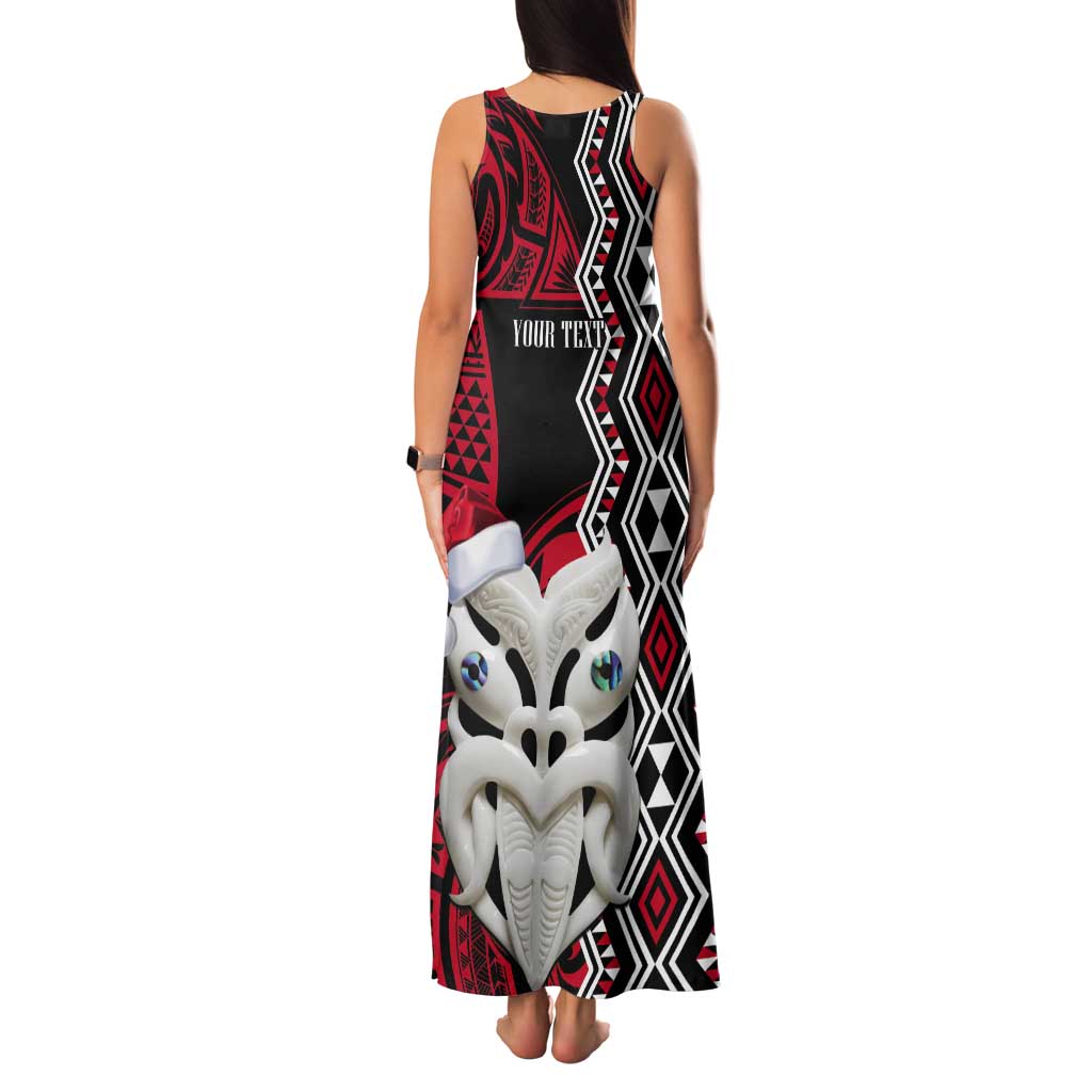 Personalised New Zealand Christmas Tank Maxi Dress Meri Kirihimete Maori Wheku - Taniko Art LT14 - Polynesian Pride