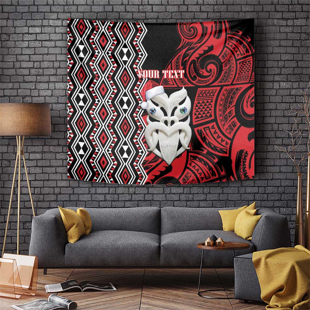 Personalised New Zealand Christmas Tapestry Meri Kirihimete Maori Wheku - Taniko Art