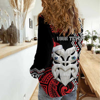 Personalised New Zealand Christmas Women Casual Shirt Meri Kirihimete Maori Wheku - Taniko Art LT14 - Polynesian Pride