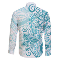 Polynesia Dolphins Family Matching Mermaid Dress and Hawaiian Shirt Valentine Day Floral Polynesian - Vintage Dark Cyan LT14 - Polynesian Pride