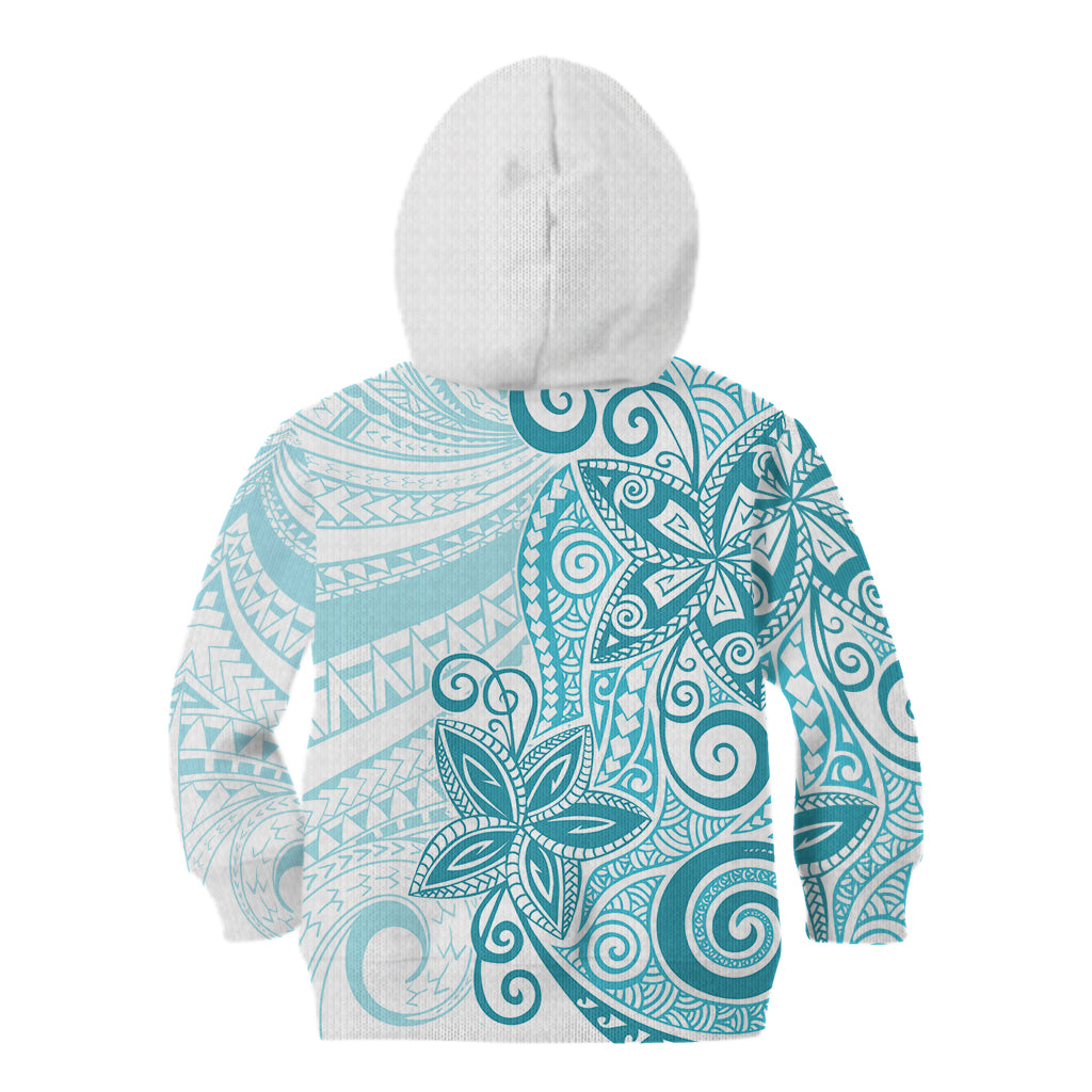 Polynesia Dolphins Kid Hoodie Valentine Day Floral Polynesian - Vintage Dark Cyan LT14 - Polynesian Pride