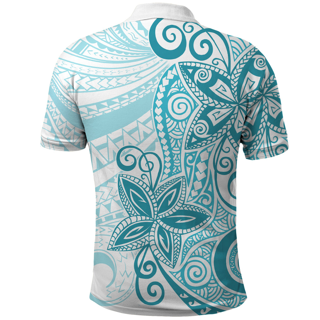 Polynesia Dolphins Polo Shirt Valentine Day Floral Polynesian - Vintage Dark Cyan LT14 - Polynesian Pride
