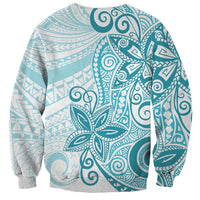 Polynesia Dolphins Sweatshirt Valentine Day Floral Polynesian - Vintage Dark Cyan LT14 - Polynesian Pride