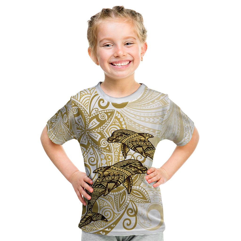 Polynesia Dolphins Kid T Shirt Valentine Day Floral Polynesian - Vintage Brown LT14 Brown - Polynesian Pride