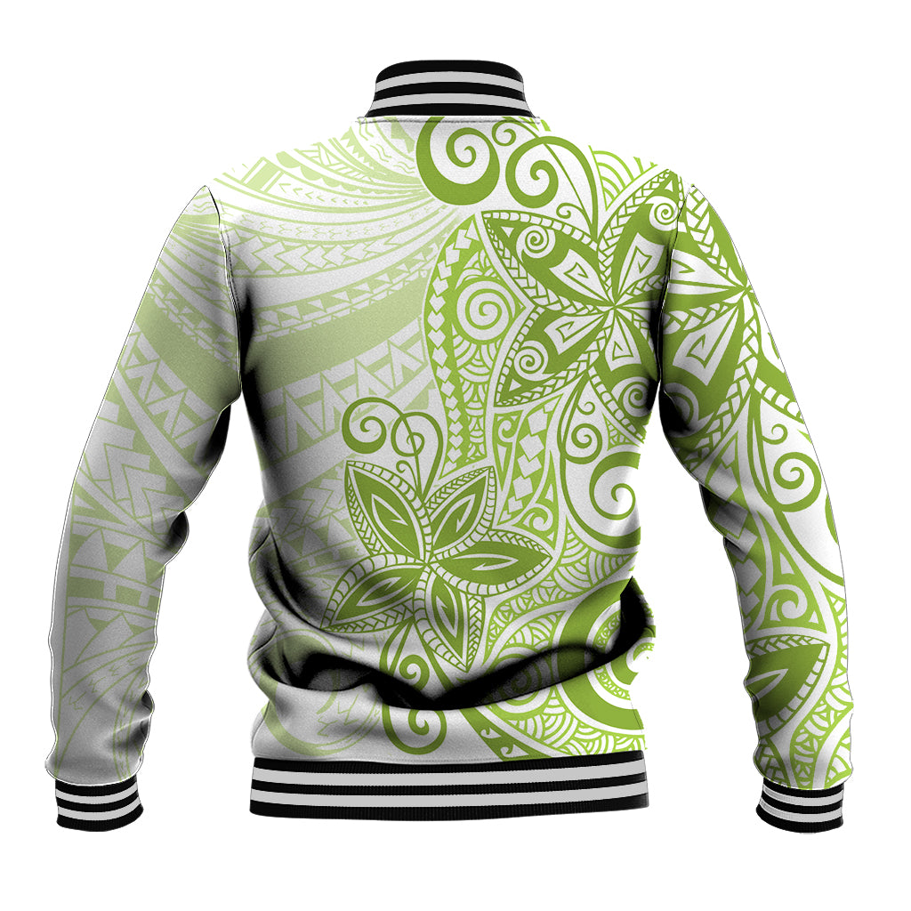 Polynesia Dolphins Baseball Jacket Valentine Day Floral Polynesian - Vintage Lime Green LT14 - Polynesian Pride
