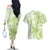 Polynesia Dolphins Couples Matching Off The Shoulder Long Sleeve Dress and Hawaiian Shirt Valentine Day Floral Polynesian - Vintage Lime Green LT14 - Polynesian Pride