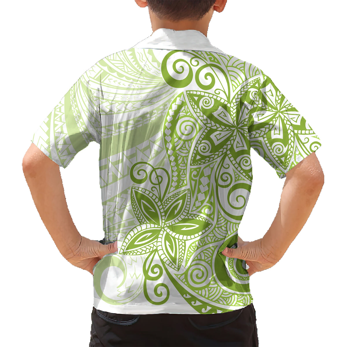 Polynesia Dolphins Kid Hawaiian Shirt Valentine Day Floral Polynesian - Vintage Lime Green LT14 - Polynesian Pride