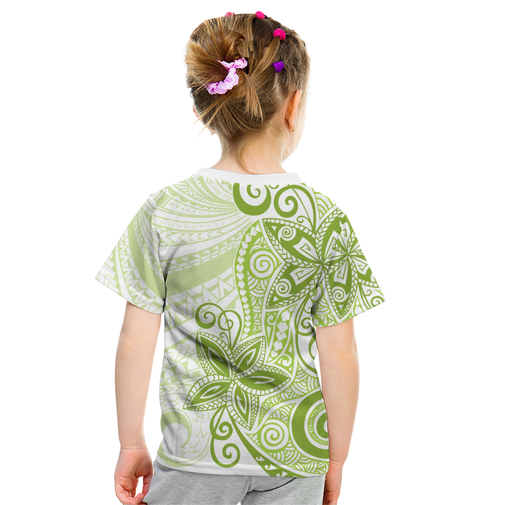 Polynesia Dolphins Kid T Shirt Valentine Day Floral Polynesian - Vintage Lime Green LT14 - Polynesian Pride