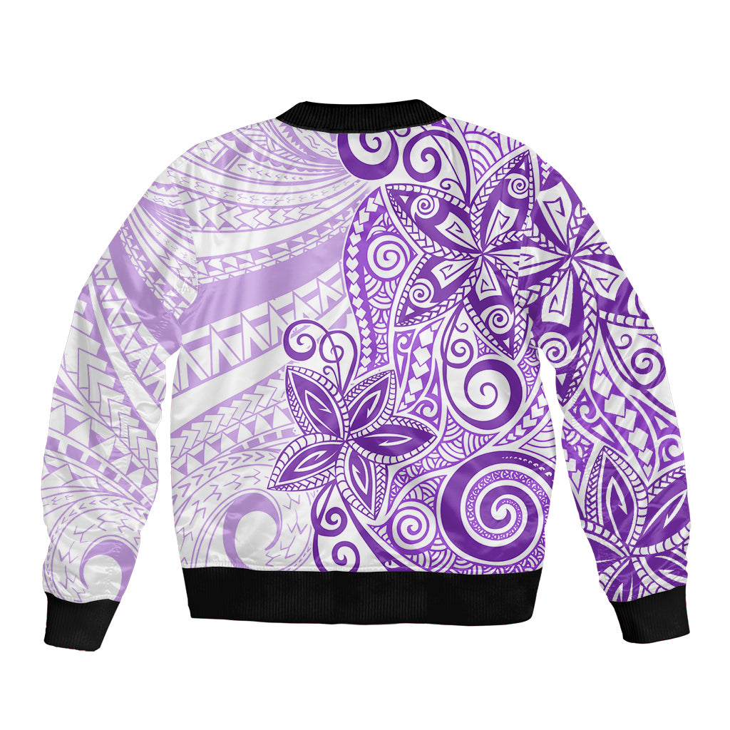 Polynesia Dolphins Bomber Jacket Valentine Day Floral Polynesian - Vintage Purple LT14 - Polynesian Pride