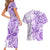 Polynesia Dolphins Couples Matching Short Sleeve Bodycon Dress and Hawaiian Shirt Valentine Day Floral Polynesian - Vintage Purple LT14 - Polynesian Pride