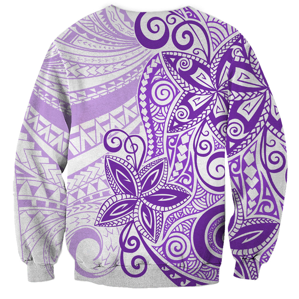 Polynesia Dolphins Sweatshirt Valentine Day Floral Polynesian - Vintage Purple LT14 - Polynesian Pride