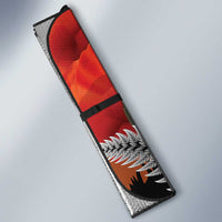 New Zealand and Australia ANZAC Day Auto Sun Shade Sliver Fern Kakapo With Golden Wattle Kangaroo - Polynesian Pride