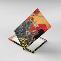 New Zealand and Australia ANZAC Day Canvas Wall Art Sliver Fern Kakapo With Golden Wattle Kangaroo