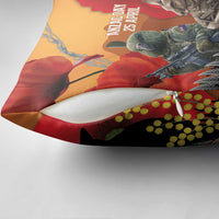 New Zealand and Australia ANZAC Day Pillow Cover Sliver Fern Kakapo With Golden Wattle Kangaroo LT14 - Polynesian Pride