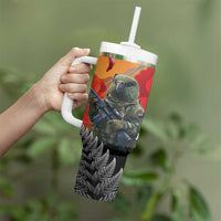 New Zealand and Australia ANZAC Day Tumbler With Handle Sliver Fern Kakapo With Golden Wattle Kangaroo LT14 - Polynesian Pride