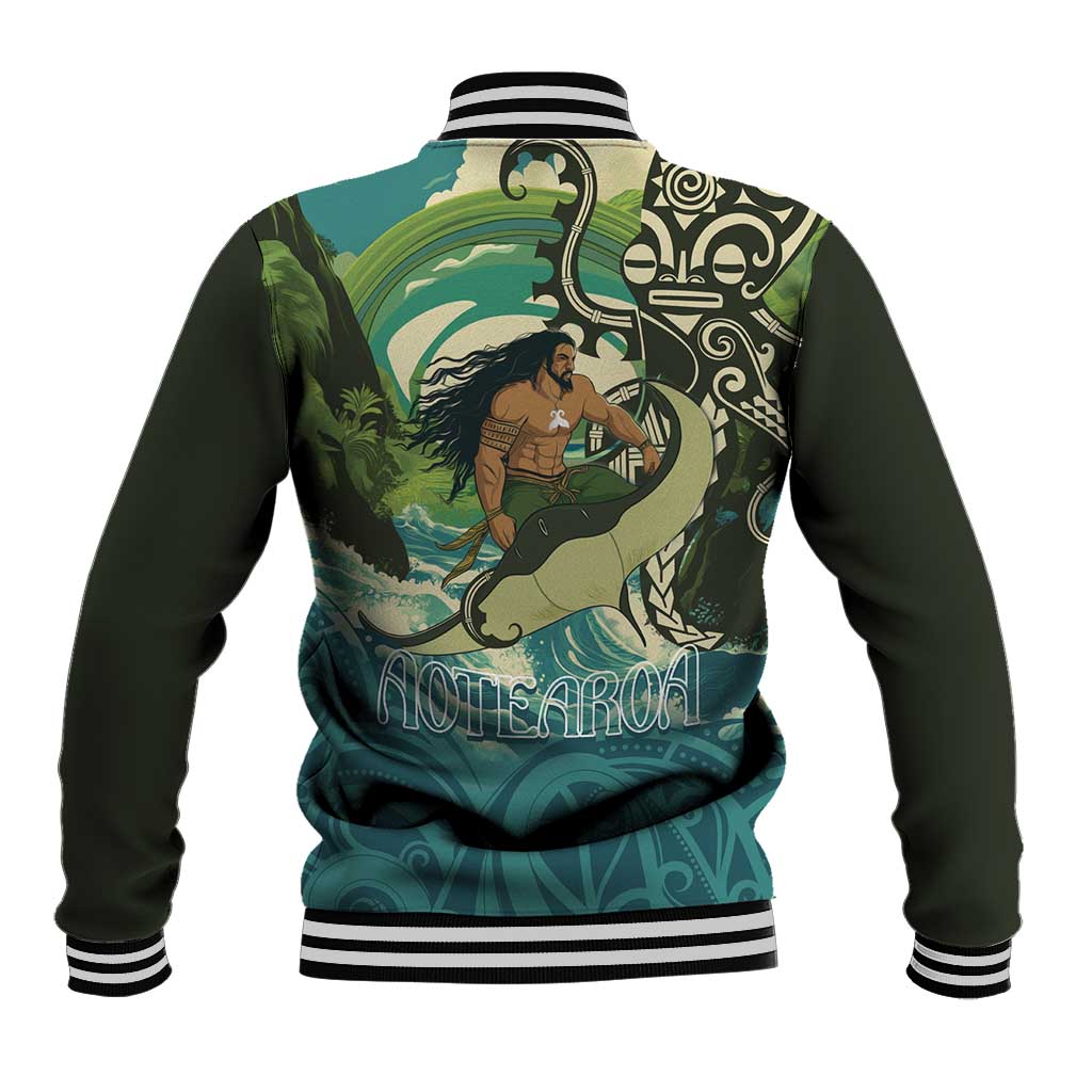 Aotearoa Tangaroa Atua Baseball Jacket New Zealand God Of The Ocean LT14 - Polynesian Pride
