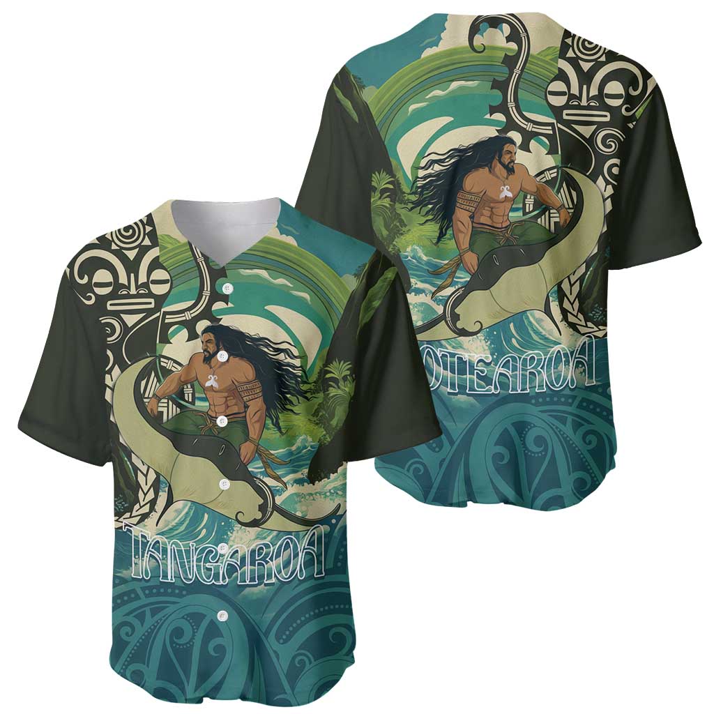 Aotearoa Tangaroa Atua Baseball Jersey New Zealand God Of The Ocean LT14 - Polynesian Pride