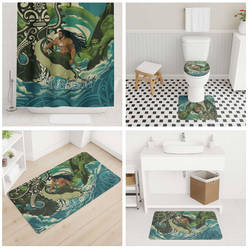 Aotearoa Tangaroa Atua Bathroom Set New Zealand God Of The Ocean - Polynesian Pride