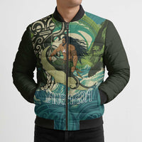 Aotearoa Tangaroa Atua Bomber Puffer Jacket New Zealand God Of The Ocean - Polynesian Pride