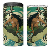 Aotearoa Tangaroa Atua 4 in 1 Can Cooler Tumbler New Zealand God Of The Ocean LT14 One Size: 16 oz Cyan - Polynesian Pride