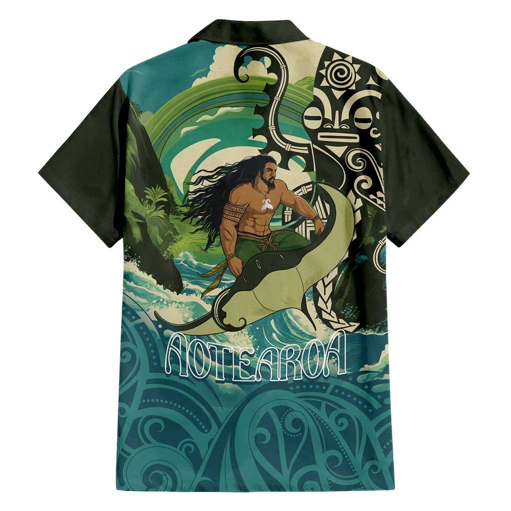 Aotearoa Tangaroa Atua Family Matching Off Shoulder Maxi Dress and Hawaiian Shirt New Zealand God Of The Ocean LT14 - Polynesian Pride