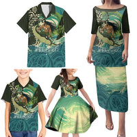 Aotearoa Tangaroa Atua Family Matching Puletasi and Hawaiian Shirt New Zealand God Of The Ocean LT14 - Polynesian Pride