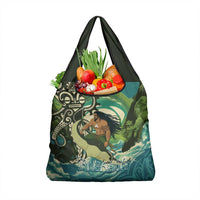 Aotearoa Tangaroa Atua Grocery Bag New Zealand God Of The Ocean LT14 1-pack One Size Cyan - Polynesian Pride