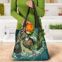Aotearoa Tangaroa Atua Grocery Bag New Zealand God Of The Ocean LT14 - Polynesian Pride