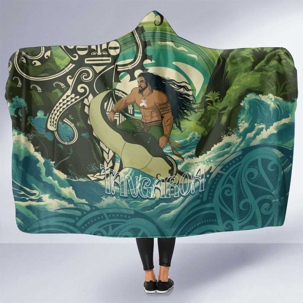 Aotearoa Tangaroa Atua Hooded Blanket New Zealand God Of The Ocean