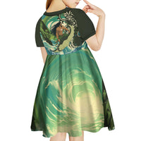 Aotearoa Tangaroa Atua Kid Short Sleeve Dress New Zealand God Of The Ocean