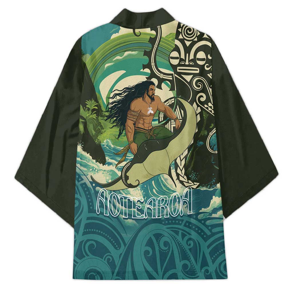 Aotearoa Tangaroa Atua Kimono New Zealand God Of The Ocean - Polynesian Pride