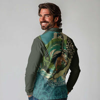 Aotearoa Tangaroa Atua Long Sleeve Polo Shirt New Zealand God Of The Ocean LT14 - Polynesian Pride