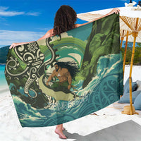 Aotearoa Tangaroa Atua Sarong New Zealand God Of The Ocean LT14 One Size 44 x 66 inches Cyan - Polynesian Pride
