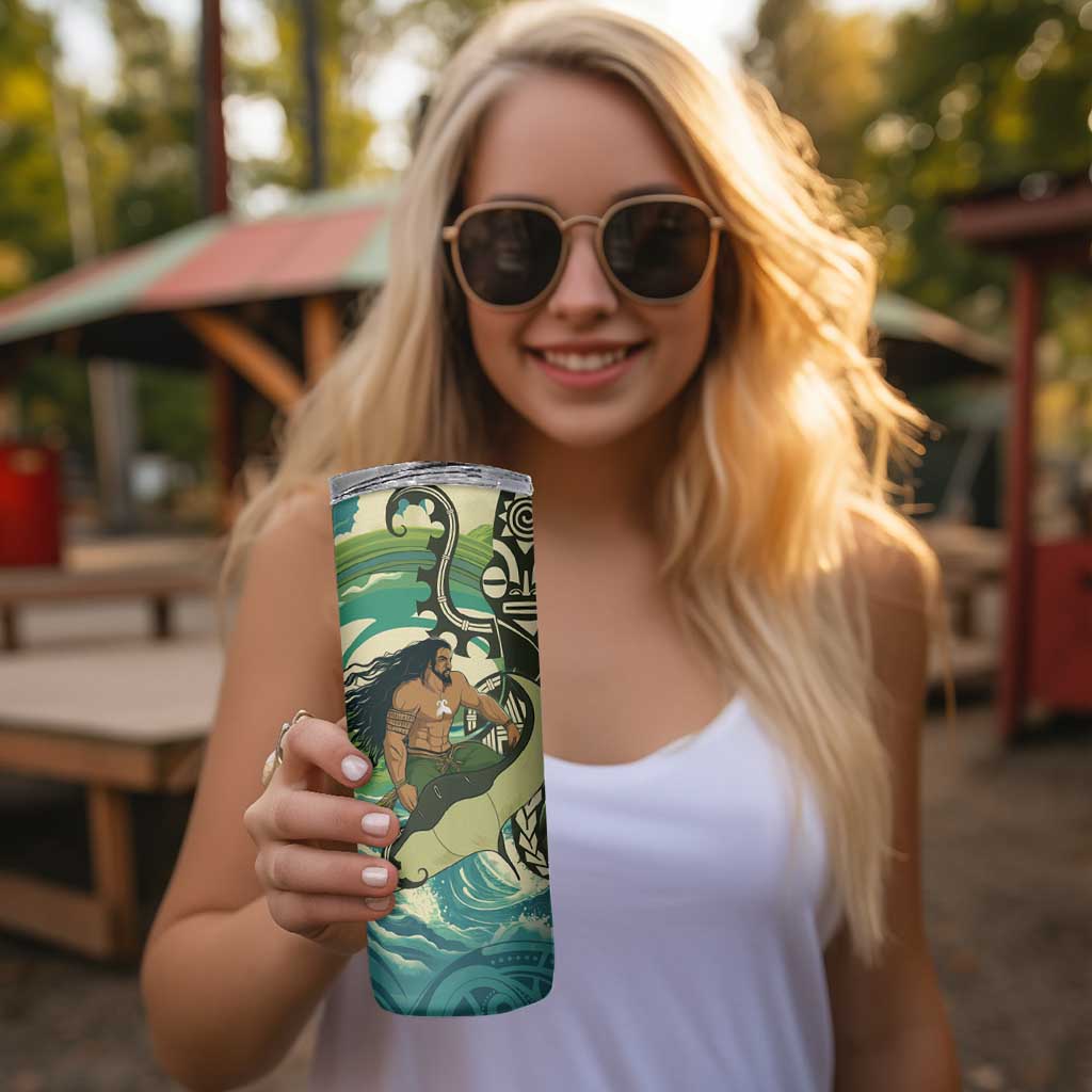 Aotearoa Tangaroa Atua Skinny Tumbler New Zealand God Of The Ocean LT14 - Polynesian Pride