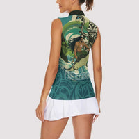 Aotearoa Tangaroa Atua Women Sleeveless Polo Shirt New Zealand God Of The Ocean LT14 - Polynesian Pride