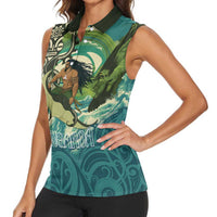 Aotearoa Tangaroa Atua Women Sleeveless Polo Shirt New Zealand God Of The Ocean LT14 - Polynesian Pride